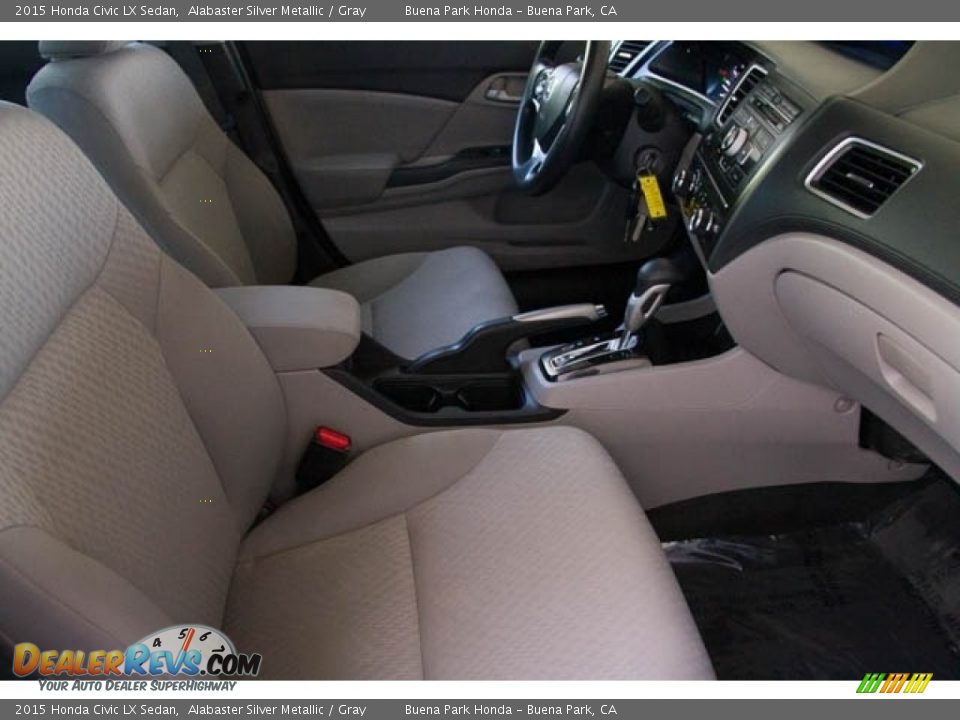 2015 Honda Civic LX Sedan Alabaster Silver Metallic / Gray Photo #22