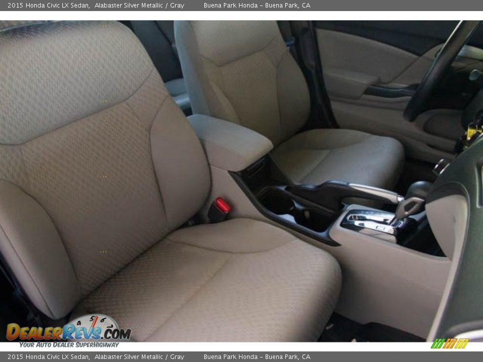 2015 Honda Civic LX Sedan Alabaster Silver Metallic / Gray Photo #23