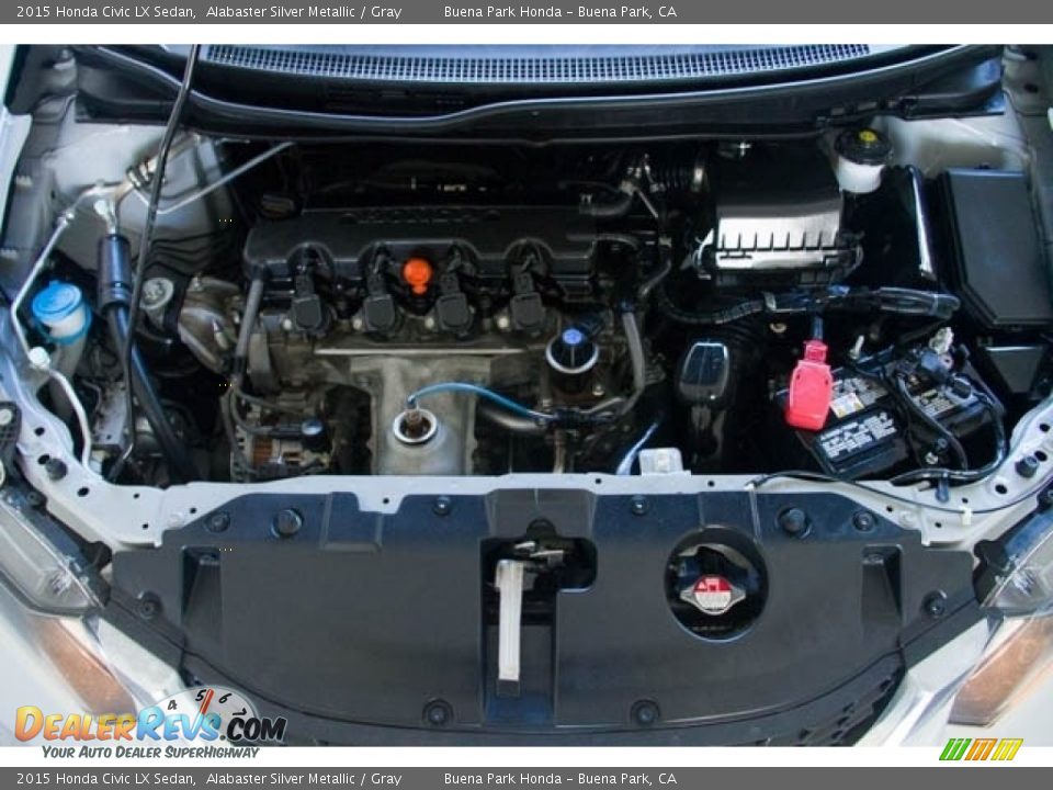 2015 Honda Civic LX Sedan Alabaster Silver Metallic / Gray Photo #26