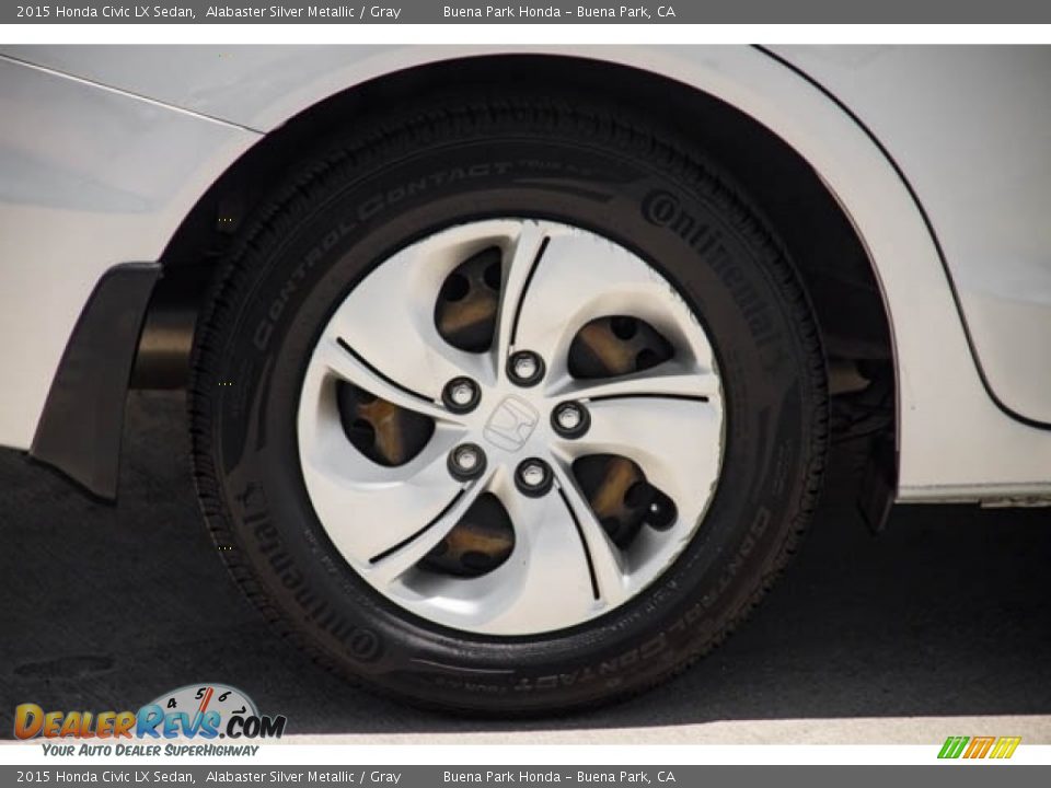 2015 Honda Civic LX Sedan Alabaster Silver Metallic / Gray Photo #27