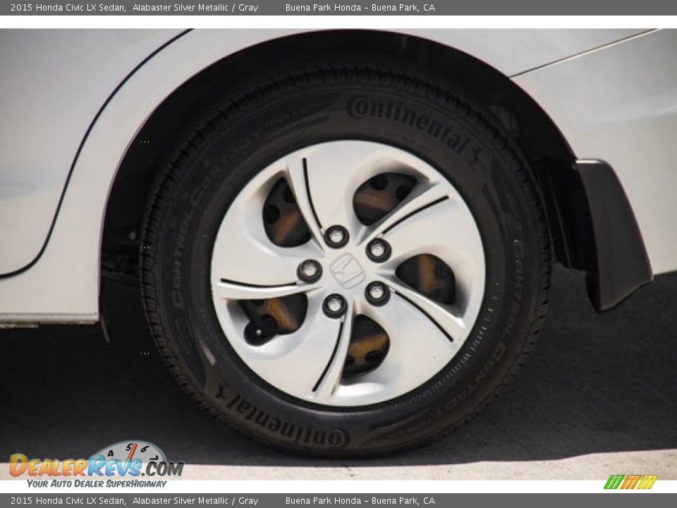 2015 Honda Civic LX Sedan Alabaster Silver Metallic / Gray Photo #29