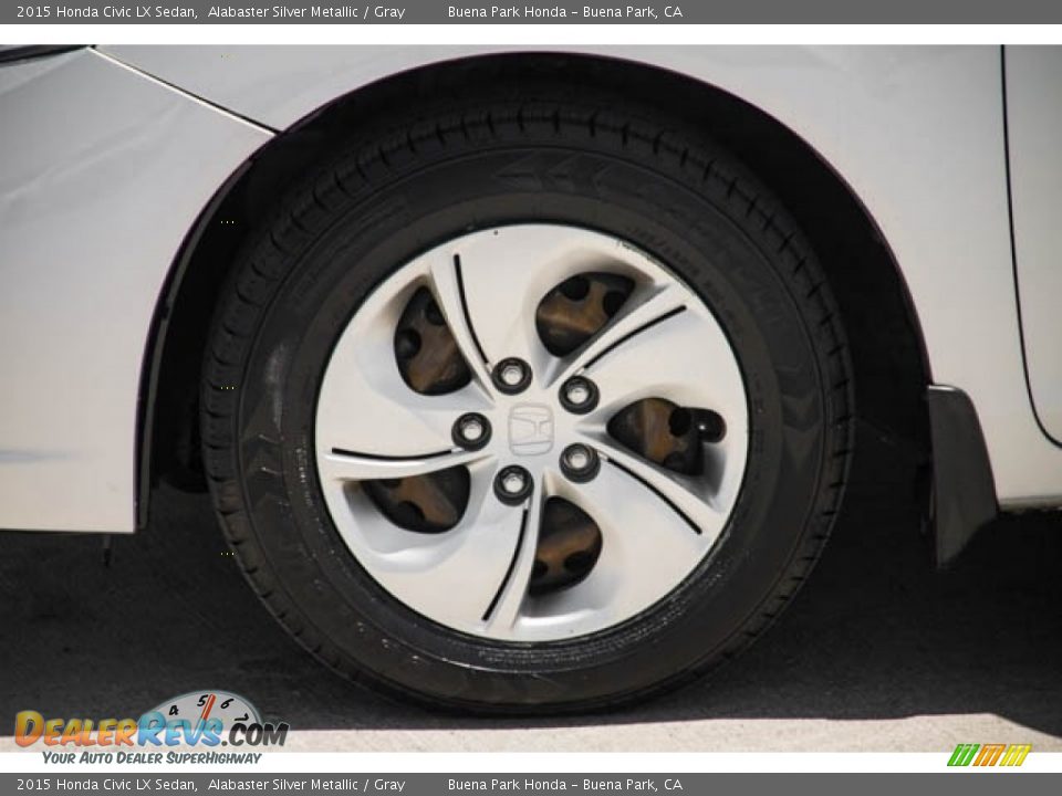 2015 Honda Civic LX Sedan Alabaster Silver Metallic / Gray Photo #30