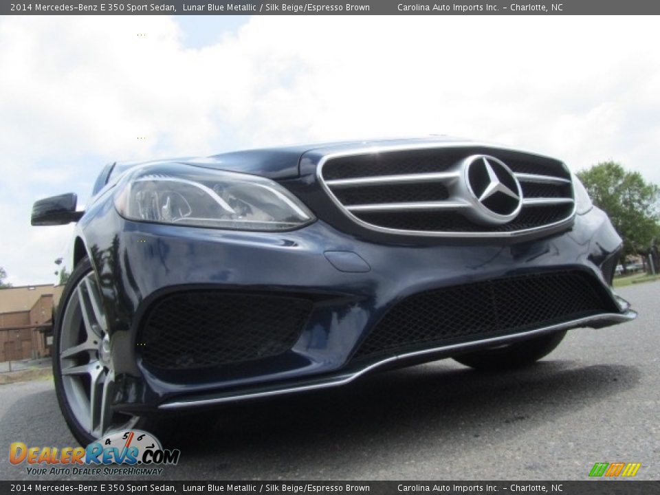 2014 Mercedes-Benz E 350 Sport Sedan Lunar Blue Metallic / Silk Beige/Espresso Brown Photo #2