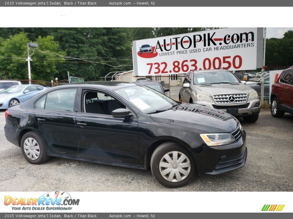 2015 Volkswagen Jetta S Sedan Black / Titan Black Photo #1