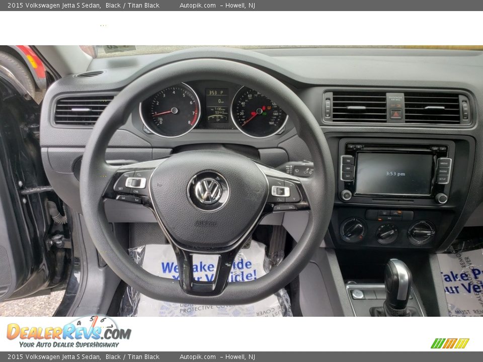 2015 Volkswagen Jetta S Sedan Black / Titan Black Photo #19