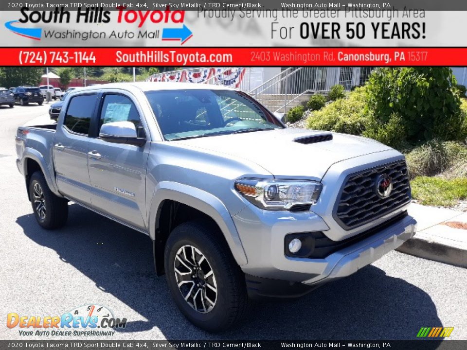 2020 Toyota Tacoma TRD Sport Double Cab 4x4 Silver Sky Metallic / TRD Cement/Black Photo #1