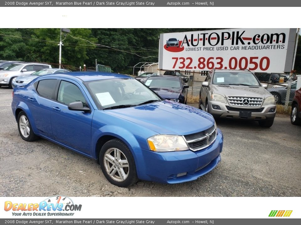 2008 Dodge Avenger SXT Marathon Blue Pearl / Dark Slate Gray/Light Slate Gray Photo #2
