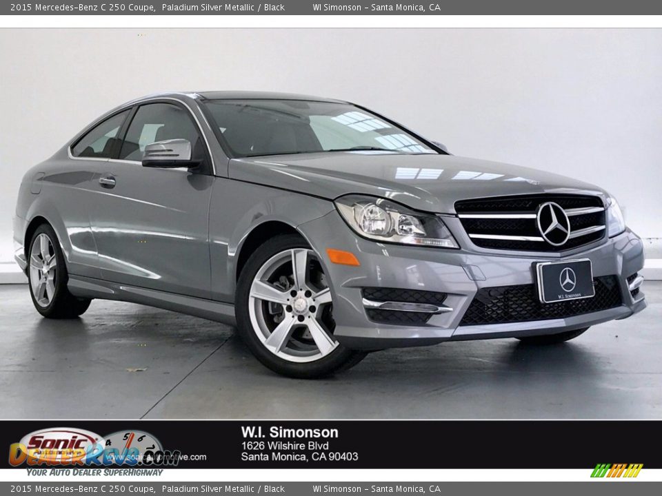 2015 Mercedes-Benz C 250 Coupe Paladium Silver Metallic / Black Photo #1