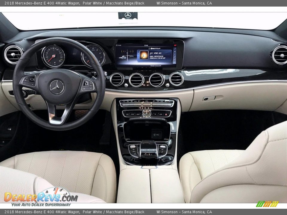 2018 Mercedes-Benz E 400 4Matic Wagon Polar White / Macchiato Beige/Black Photo #17