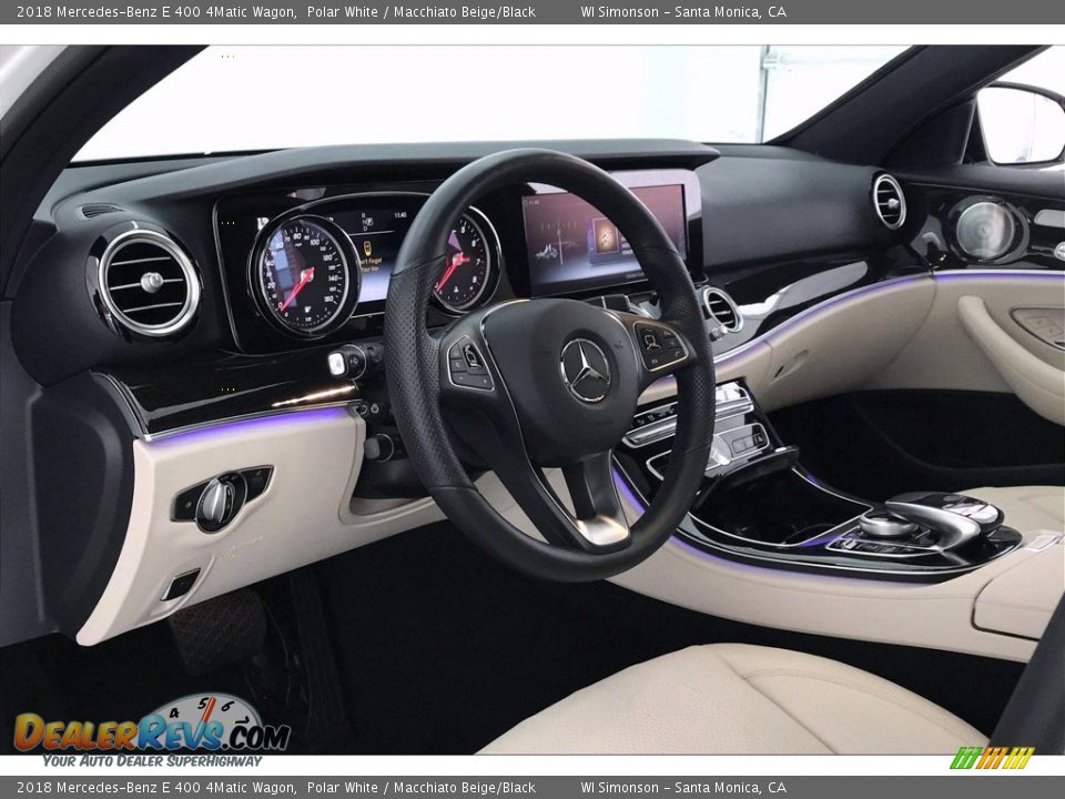 2018 Mercedes-Benz E 400 4Matic Wagon Polar White / Macchiato Beige/Black Photo #22