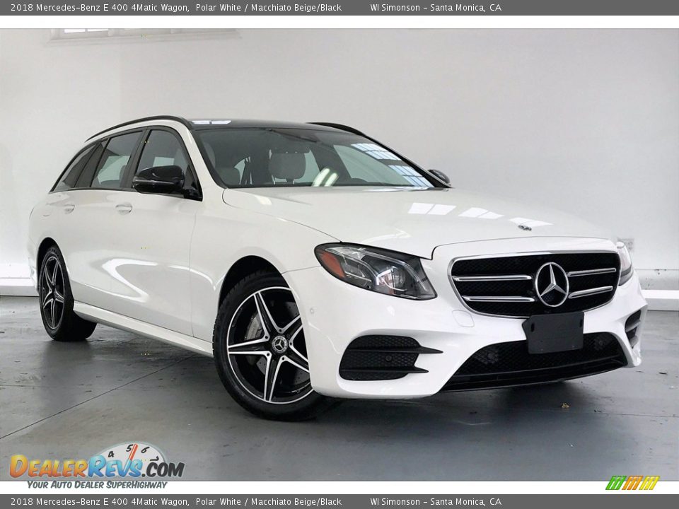 2018 Mercedes-Benz E 400 4Matic Wagon Polar White / Macchiato Beige/Black Photo #34