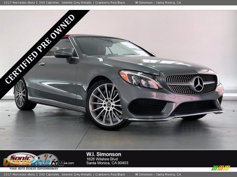 2017 Mercedes-Benz C 300 Cabriolet Selenite Grey Metallic / Cranberry Red/Black Photo #1