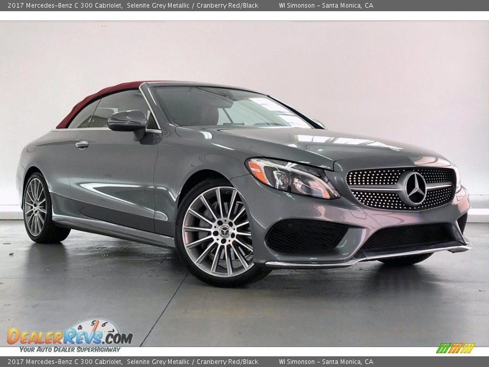 2017 Mercedes-Benz C 300 Cabriolet Selenite Grey Metallic / Cranberry Red/Black Photo #34