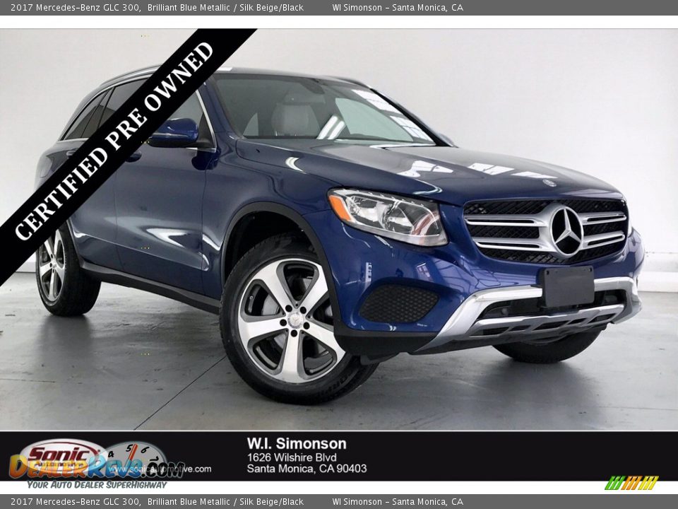 2017 Mercedes-Benz GLC 300 Brilliant Blue Metallic / Silk Beige/Black Photo #1