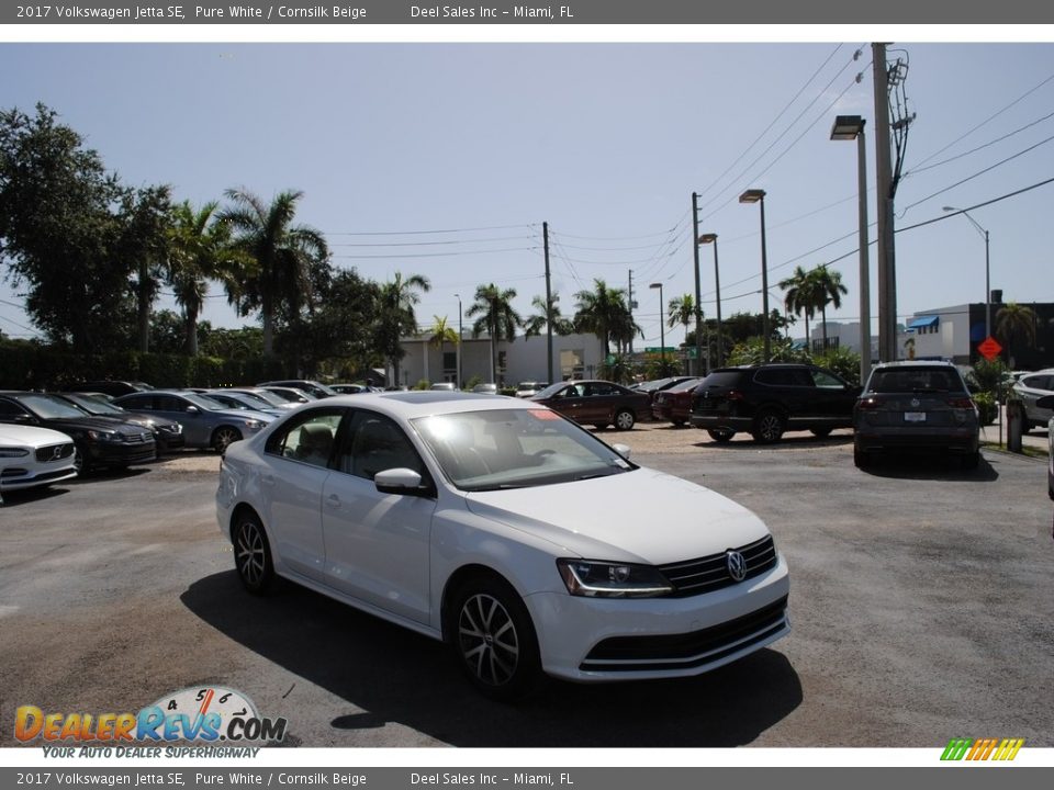 2017 Volkswagen Jetta SE Pure White / Cornsilk Beige Photo #1