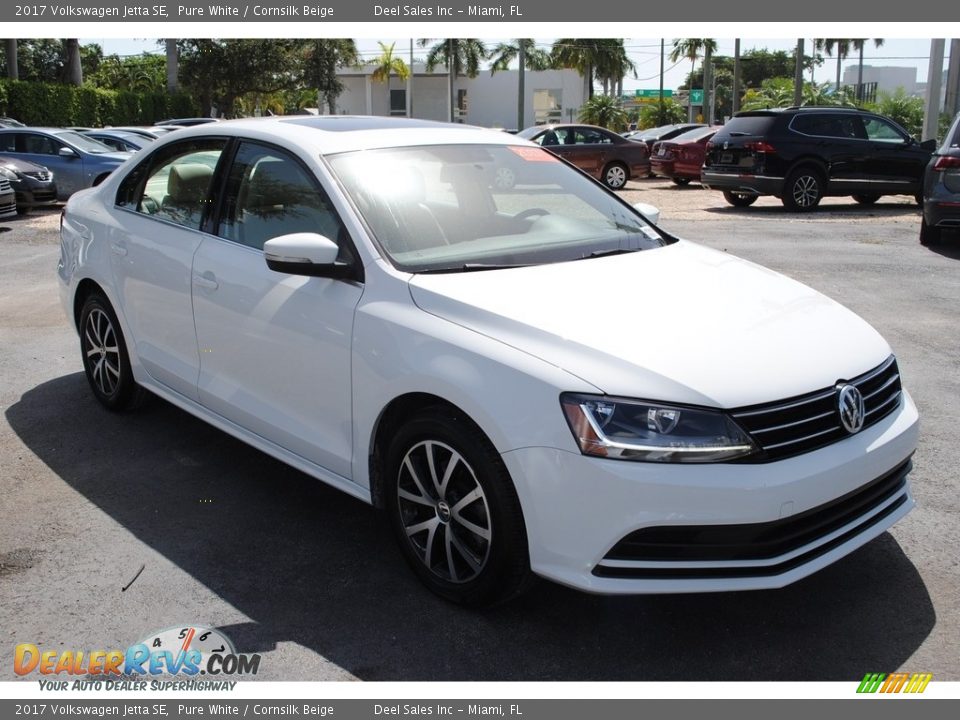 2017 Volkswagen Jetta SE Pure White / Cornsilk Beige Photo #2