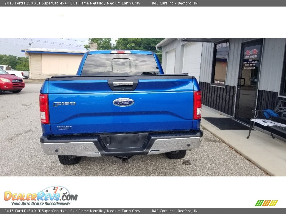 2015 Ford F150 XLT SuperCab 4x4 Blue Flame Metallic / Medium Earth Gray Photo #5