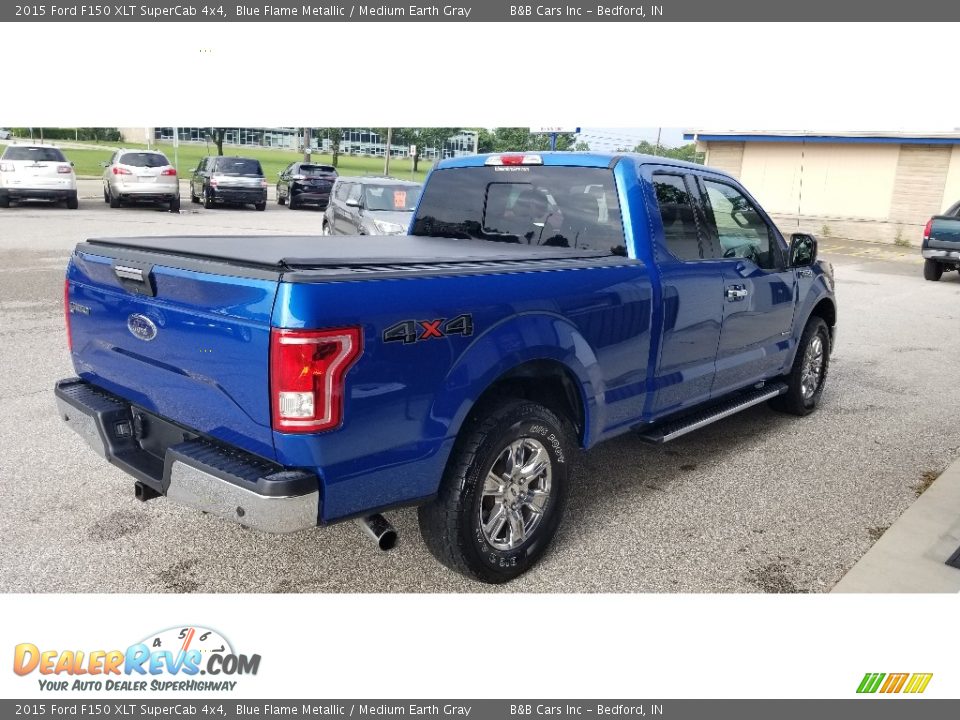 2015 Ford F150 XLT SuperCab 4x4 Blue Flame Metallic / Medium Earth Gray Photo #6