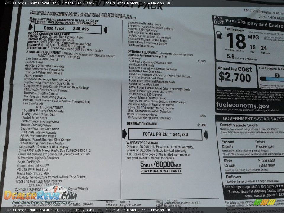 2020 Dodge Charger Scat Pack Octane Red / Black Photo #29