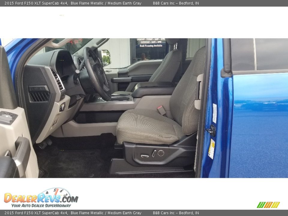 2015 Ford F150 XLT SuperCab 4x4 Blue Flame Metallic / Medium Earth Gray Photo #13