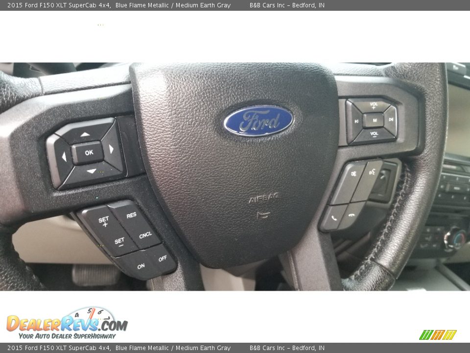 2015 Ford F150 XLT SuperCab 4x4 Blue Flame Metallic / Medium Earth Gray Photo #17