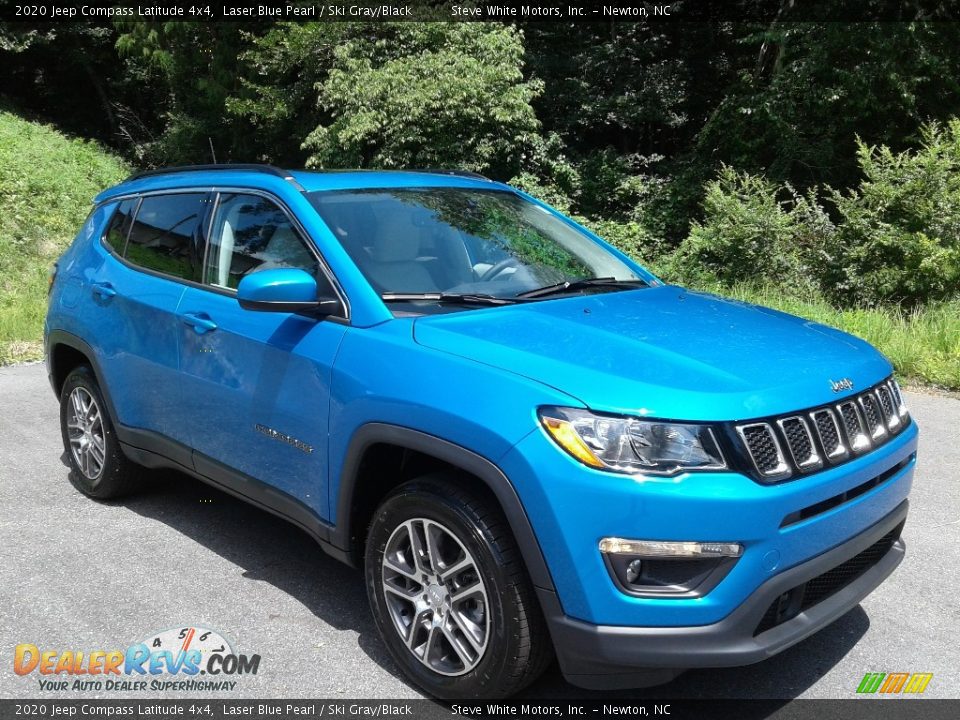 2020 Jeep Compass Latitude 4x4 Laser Blue Pearl / Ski Gray/Black Photo #4