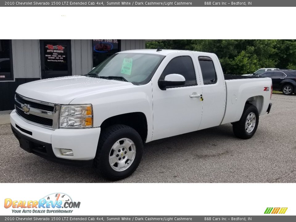 2010 Chevrolet Silverado 1500 LTZ Extended Cab 4x4 Summit White / Dark Cashmere/Light Cashmere Photo #1