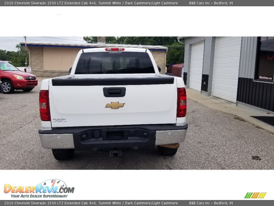 2010 Chevrolet Silverado 1500 LTZ Extended Cab 4x4 Summit White / Dark Cashmere/Light Cashmere Photo #4