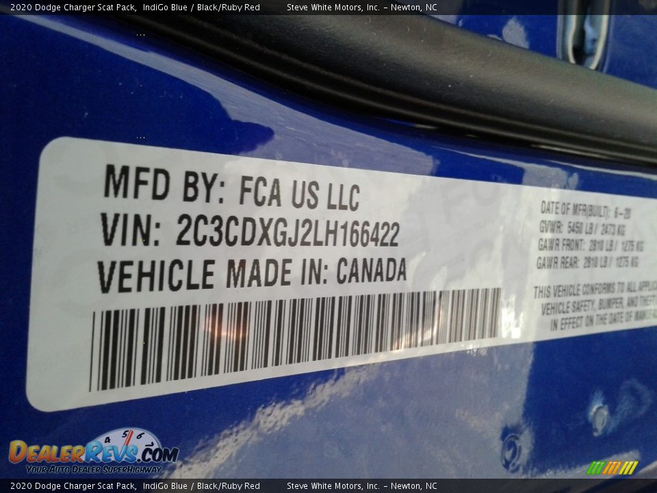 2020 Dodge Charger Scat Pack IndiGo Blue / Black/Ruby Red Photo #31