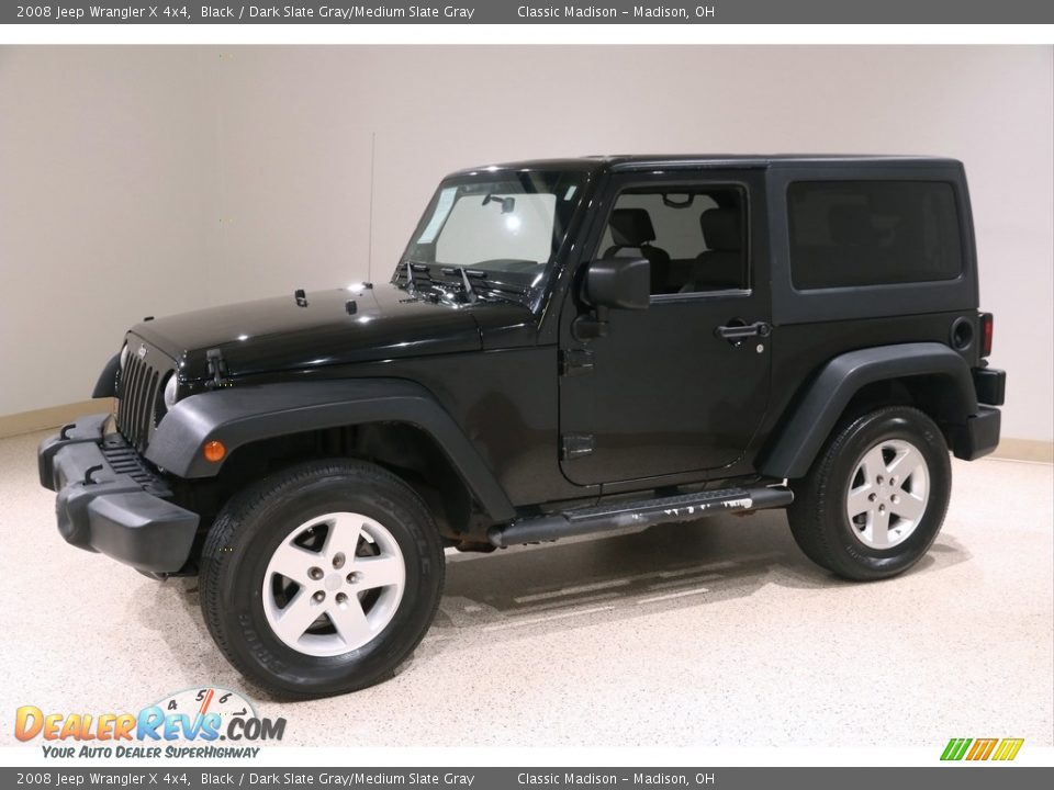 2008 Jeep Wrangler X 4x4 Black / Dark Slate Gray/Medium Slate Gray Photo #3