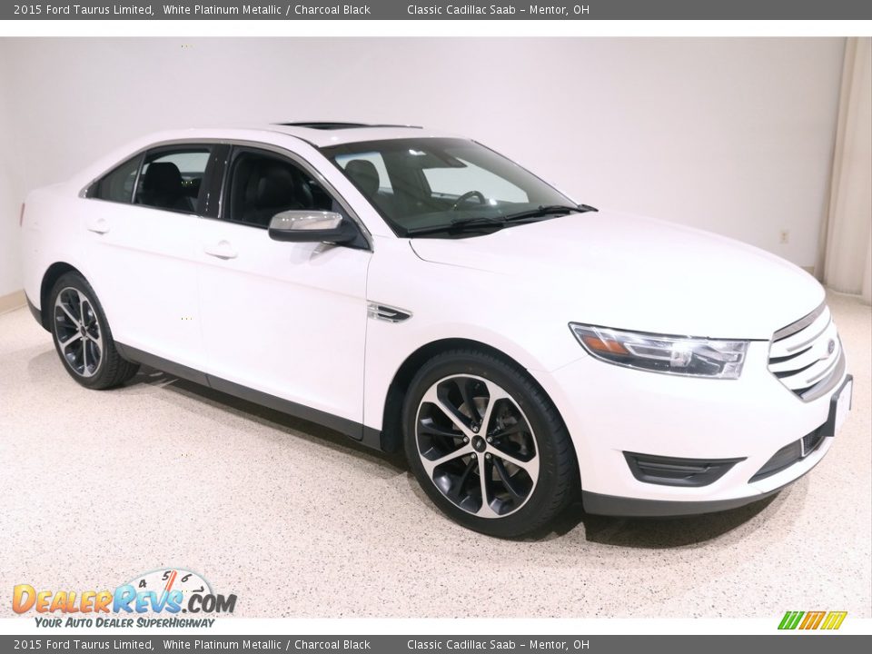 2015 Ford Taurus Limited White Platinum Metallic / Charcoal Black Photo #1