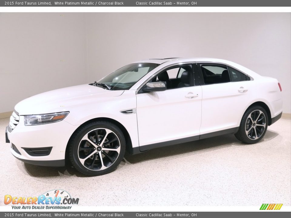 2015 Ford Taurus Limited White Platinum Metallic / Charcoal Black Photo #3