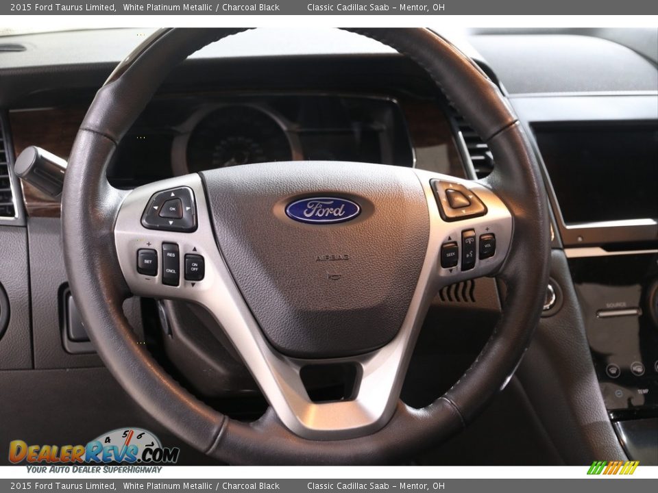 2015 Ford Taurus Limited White Platinum Metallic / Charcoal Black Photo #8