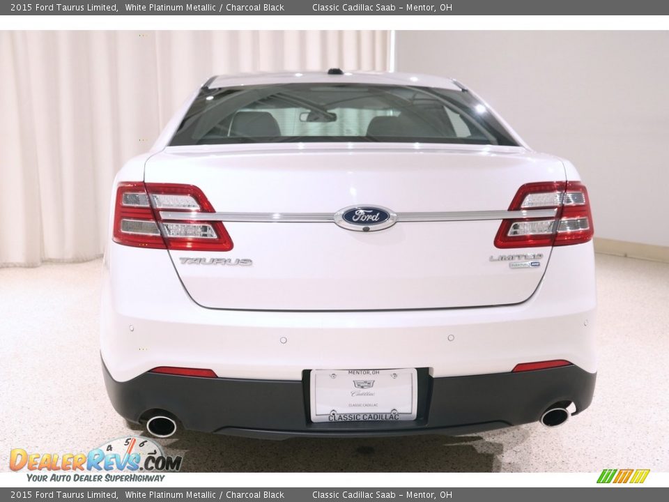 2015 Ford Taurus Limited White Platinum Metallic / Charcoal Black Photo #21