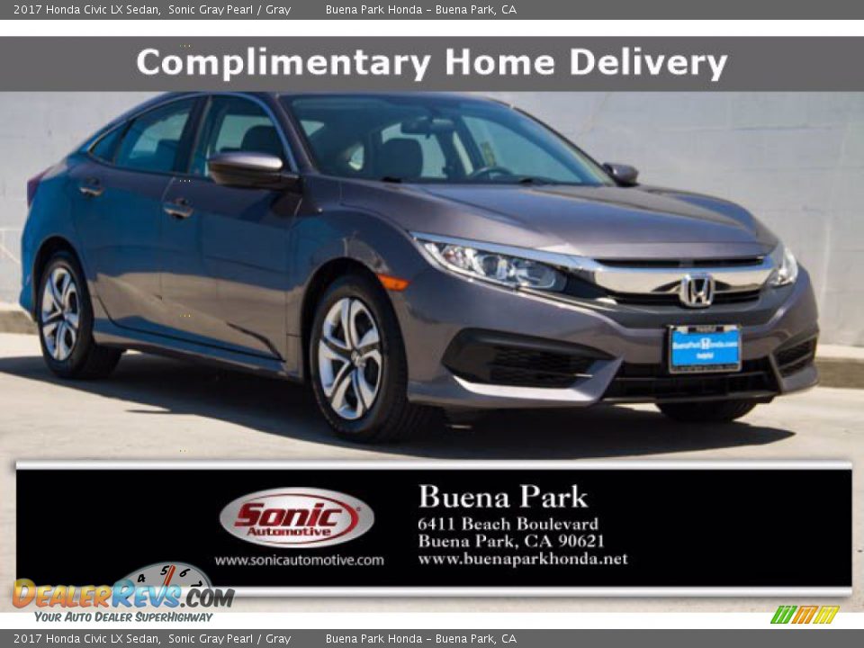 2017 Honda Civic LX Sedan Sonic Gray Pearl / Gray Photo #1