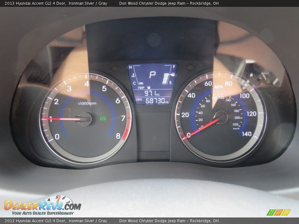 2013 Hyundai Accent GLS 4 Door Ironman Silver / Gray Photo #19