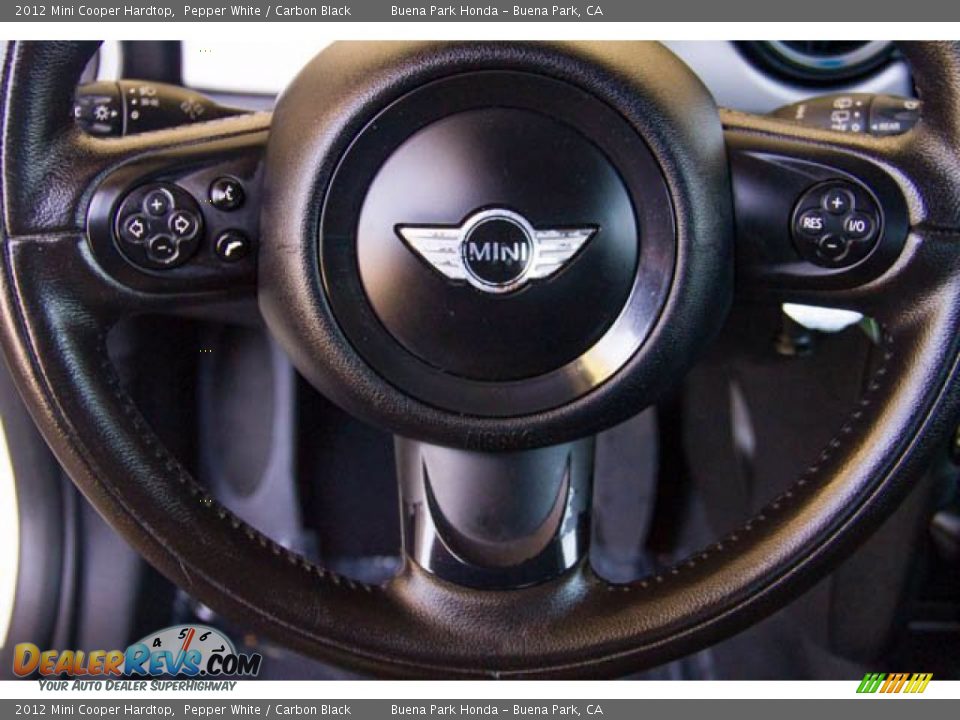 2012 Mini Cooper Hardtop Pepper White / Carbon Black Photo #13