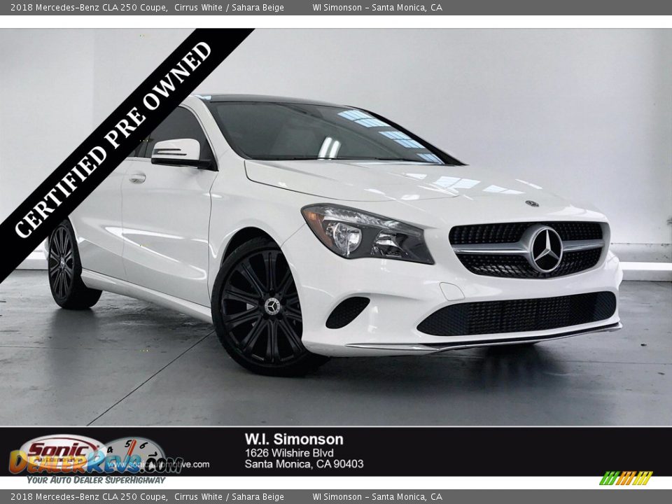 2018 Mercedes-Benz CLA 250 Coupe Cirrus White / Sahara Beige Photo #1