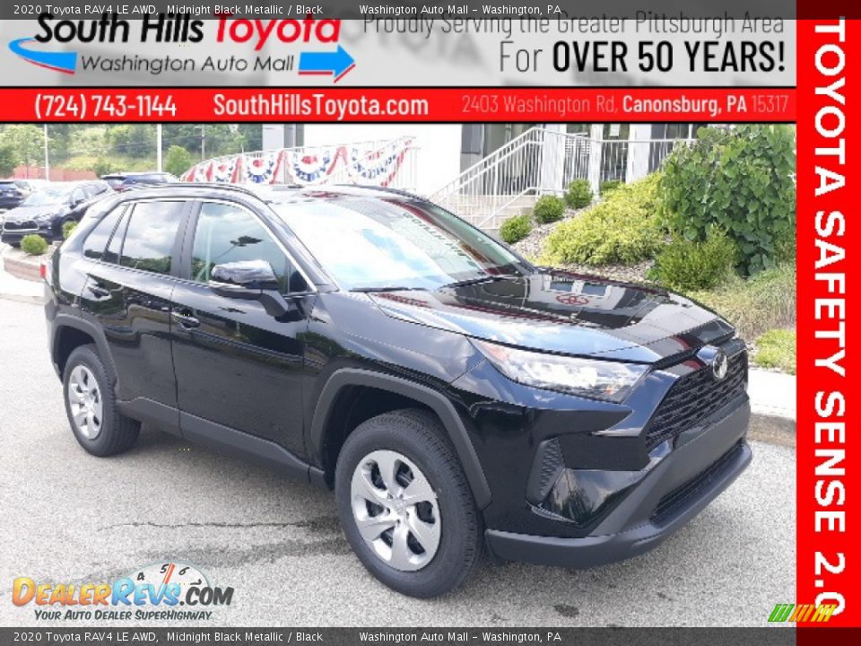 2020 Toyota RAV4 LE AWD Midnight Black Metallic / Black Photo #1