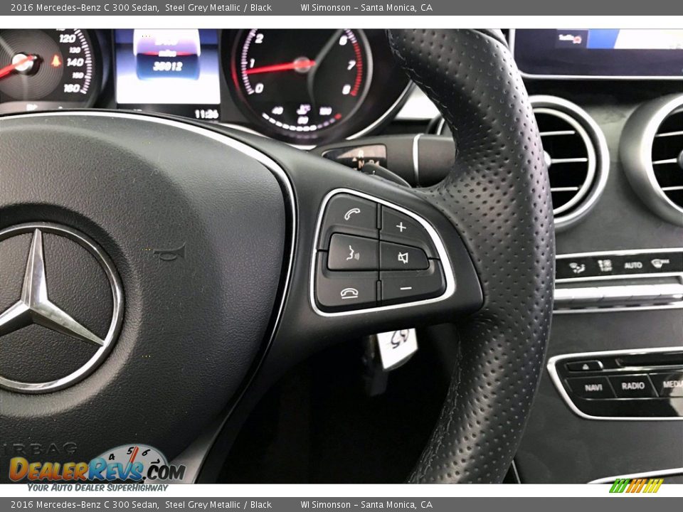 2016 Mercedes-Benz C 300 Sedan Steel Grey Metallic / Black Photo #19