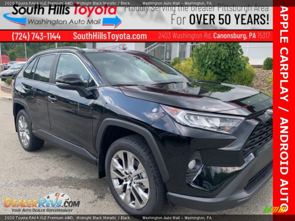 2020 Toyota RAV4 XLE Premium AWD Midnight Black Metallic / Black Photo #1