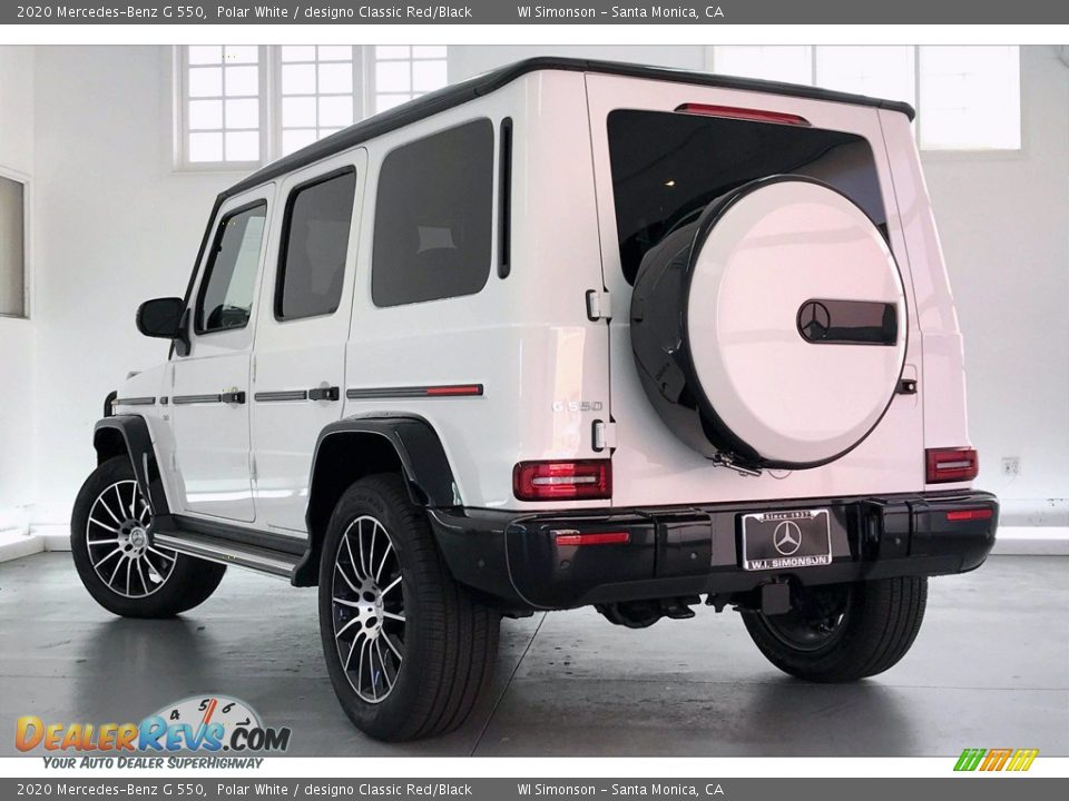 2020 Mercedes-Benz G 550 Polar White / designo Classic Red/Black Photo #2