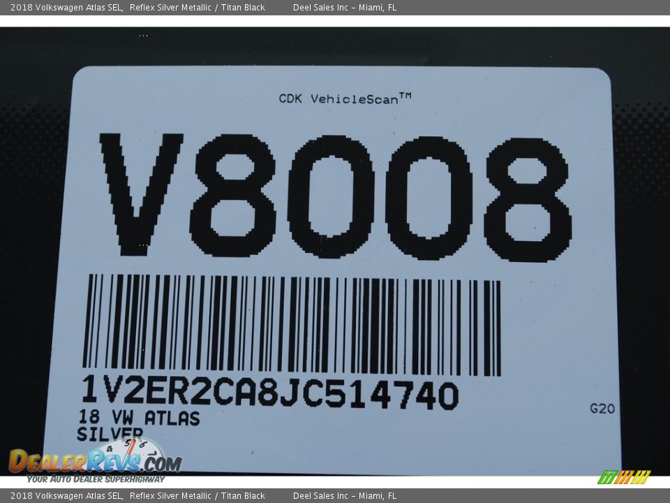 2018 Volkswagen Atlas SEL Reflex Silver Metallic / Titan Black Photo #20