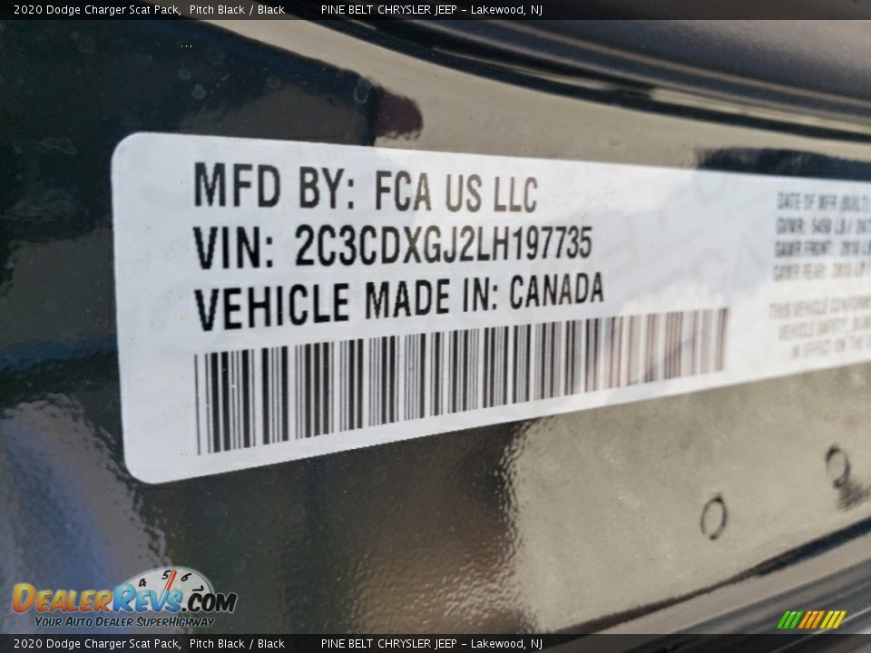 2020 Dodge Charger Scat Pack Pitch Black / Black Photo #13