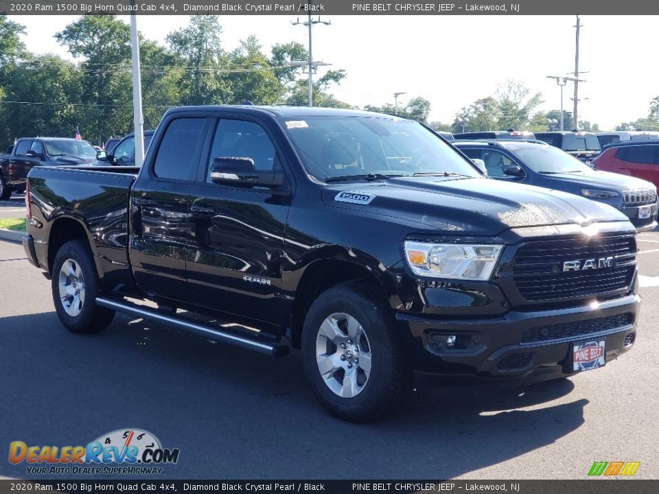 2020 Ram 1500 Big Horn Quad Cab 4x4 Diamond Black Crystal Pearl / Black Photo #1