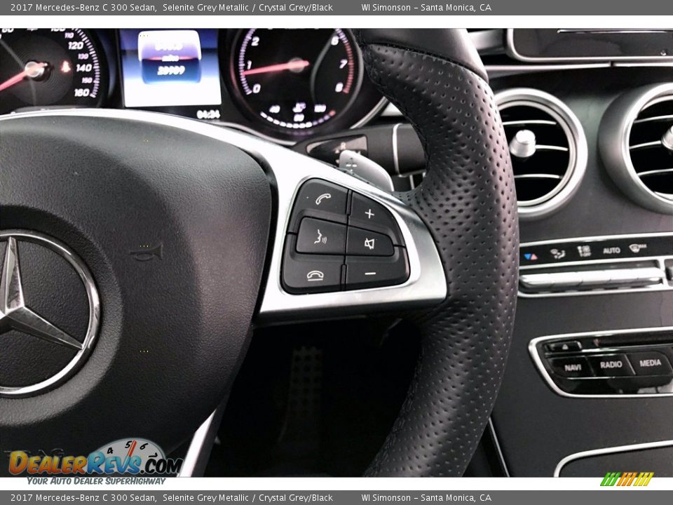 2017 Mercedes-Benz C 300 Sedan Selenite Grey Metallic / Crystal Grey/Black Photo #19