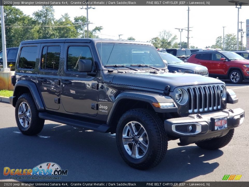 2020 Jeep Wrangler Unlimited Sahara 4x4 Granite Crystal Metallic / Dark Saddle/Black Photo #1