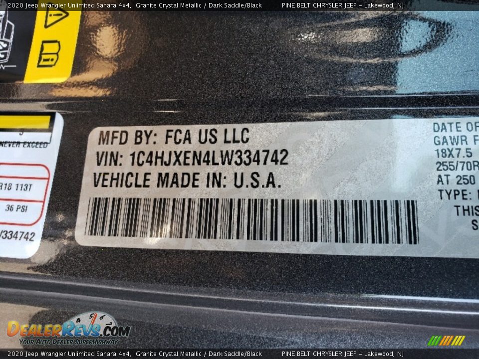 2020 Jeep Wrangler Unlimited Sahara 4x4 Granite Crystal Metallic / Dark Saddle/Black Photo #13