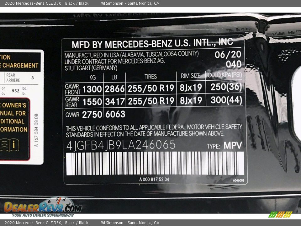 2020 Mercedes-Benz GLE 350 Black / Black Photo #11