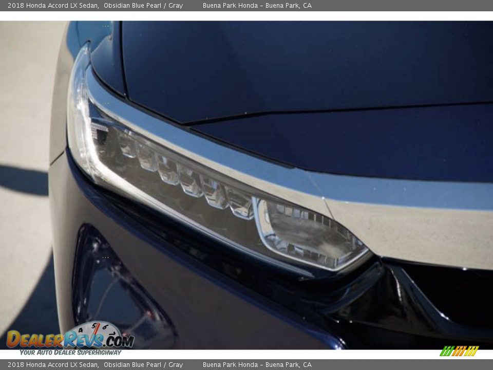 2018 Honda Accord LX Sedan Obsidian Blue Pearl / Gray Photo #8